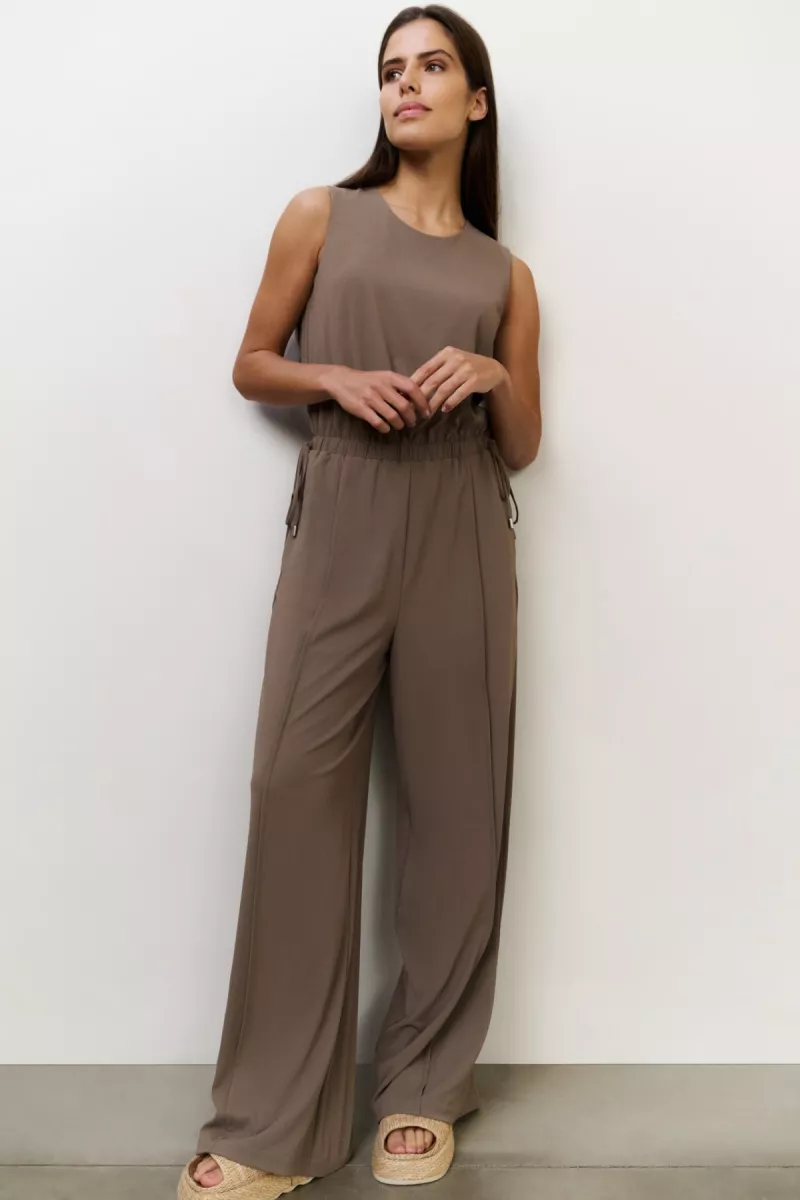 YAYA-Sleeveless jumpsuit with cord; Polyester; 99948-01-341019-507-99948-GRIJS COMBINATIES