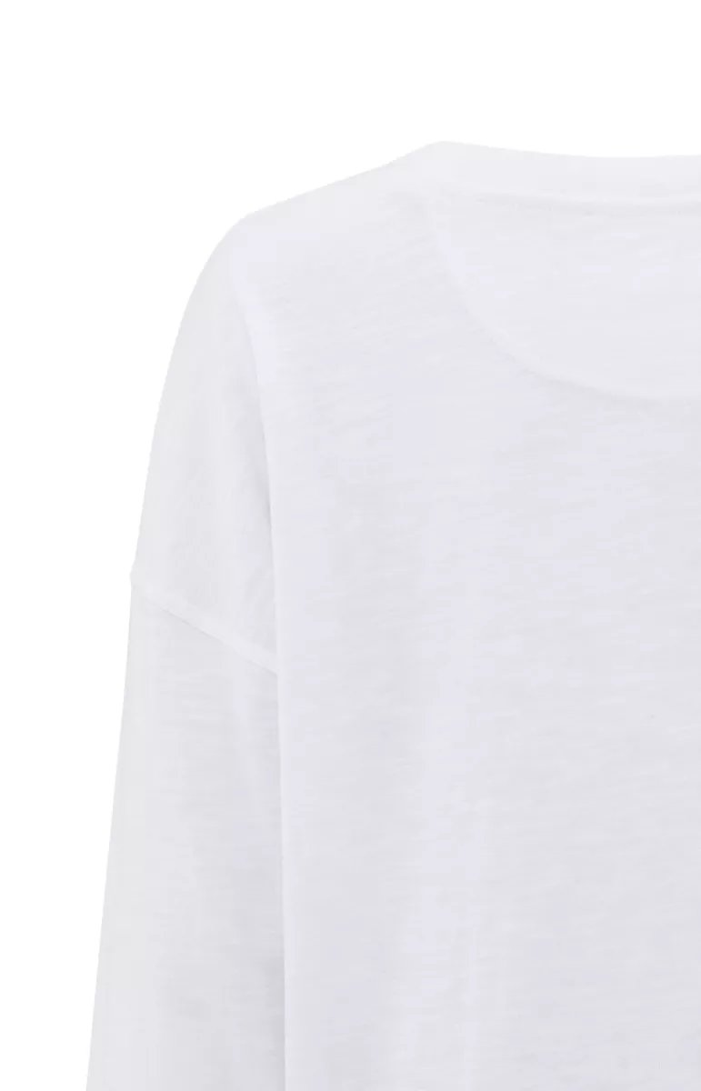 YAYA-Sweatshirt with slub effect; Cotton-01-109065-504-00000-WIT