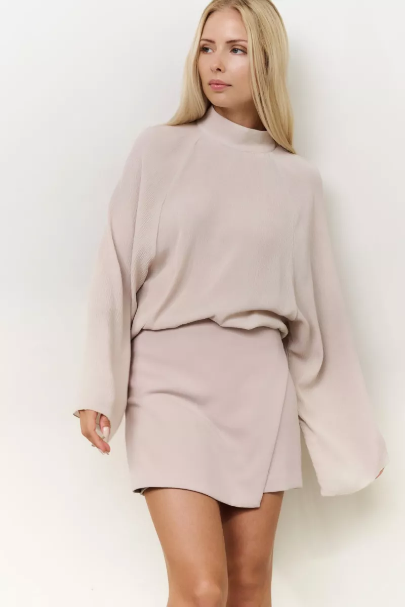 YAYA-Textured raglan top; Viscose; 99951-01-701300-507-99951-GRIJS