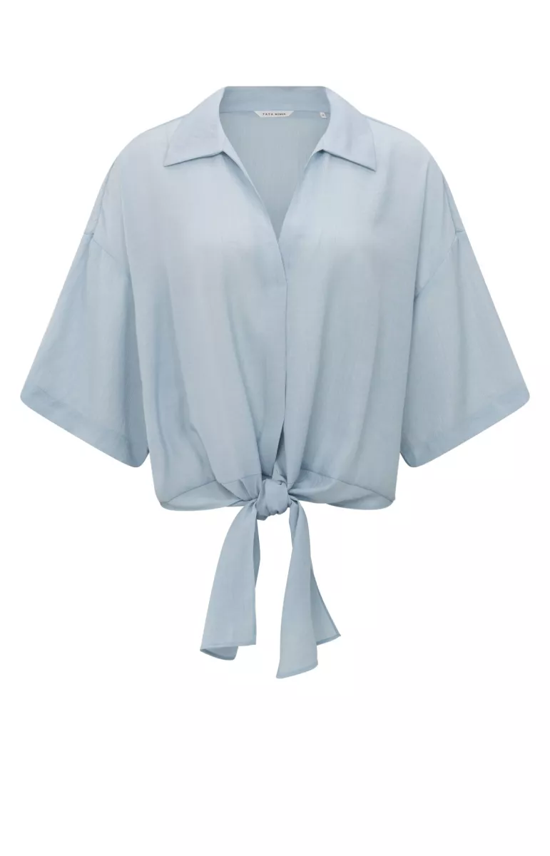 YAYA-Top met knoopdetail; Viscose/Polyamide-01-701295-506-99992-BLUE