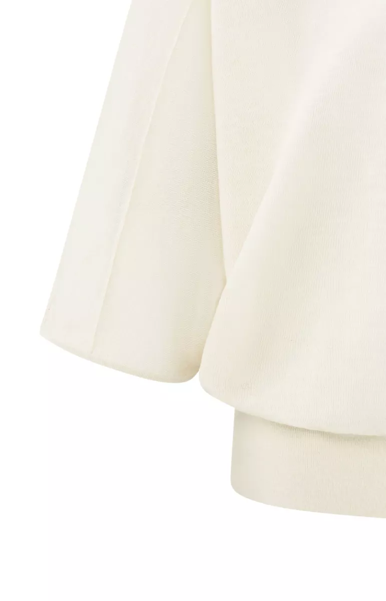 YAYA-Transparent batwing sweater; Viscose/Polyester/Linen-01-000469-504-99990-CREME