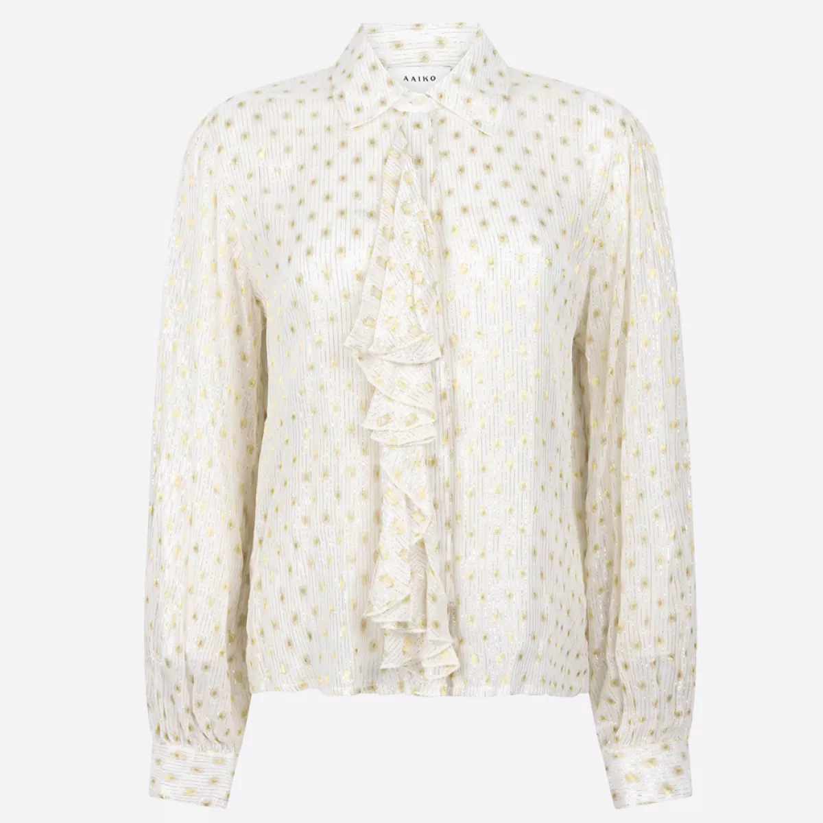 Aaiko-Blouse LM-Yalise Dot Vis 574-114300 Les Blancs-CREME