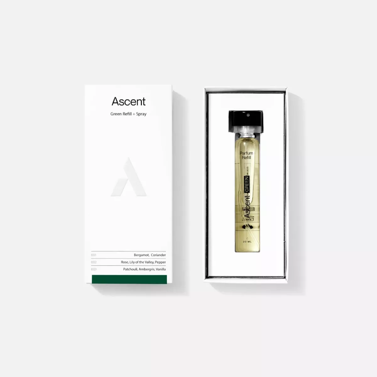 Ascent-20ml-Parfum Refill + Spray-Green-ASSORTI