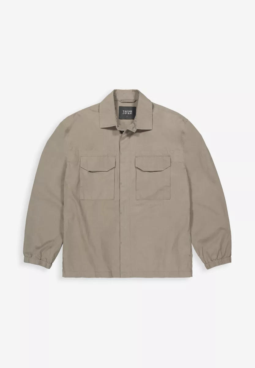 BUTCHER OF BLUE-Dan cotton overshirt-M2524019-708 dk. granite-LEGERGROEN
