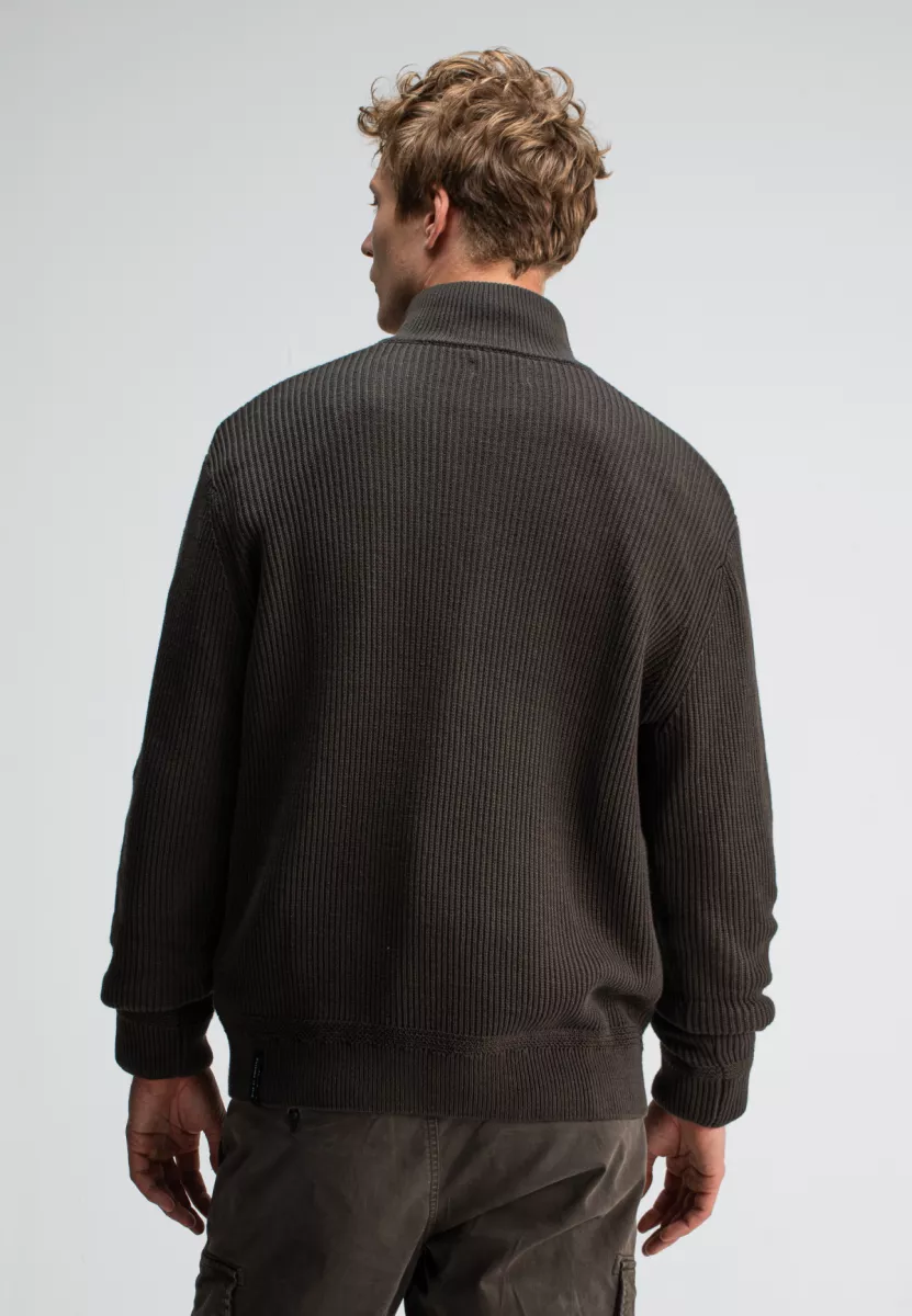 BUTCHER OF BLUE-Galway half zip-M2526001-696 mocha brown-BRUIN