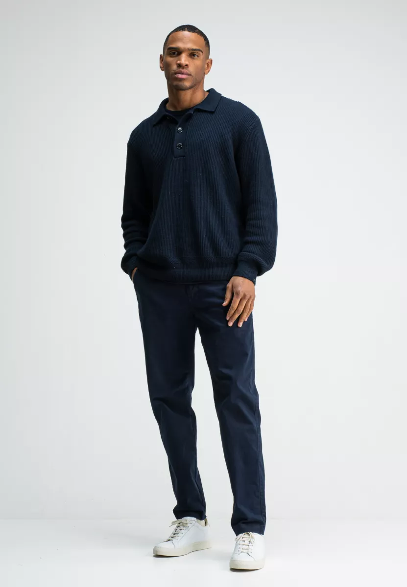 BUTCHER OF BLUE-Galway polo LS-M2516026-890 alaska blue-NAVY