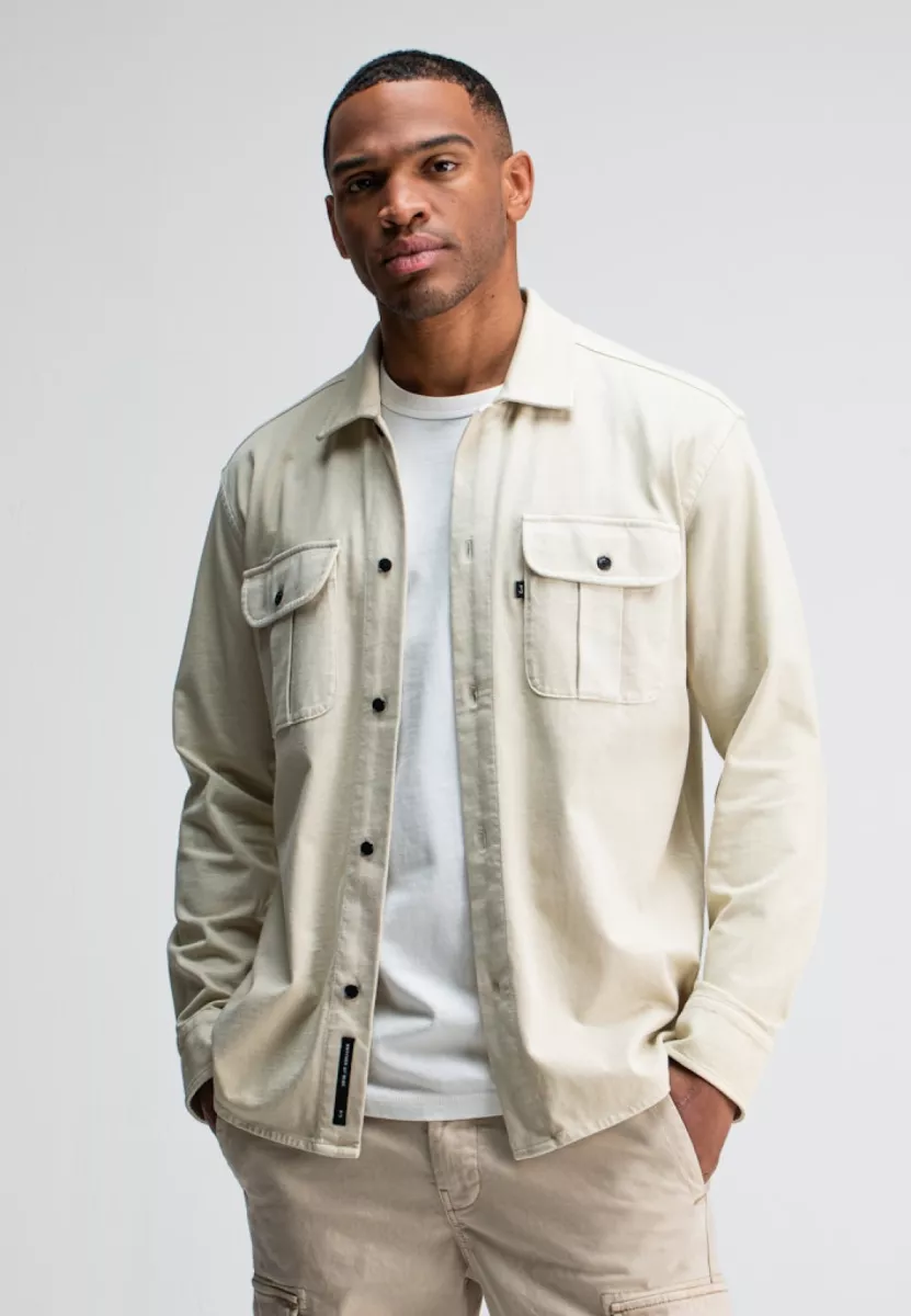 BUTCHER OF BLUE-Phil Jersey Overshirt-M2524016-618v beige grey-CREME
