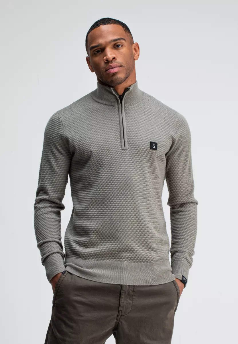 BUTCHER OF BLUE-Structure halfzip-M2526003-756 granite green-GROEN