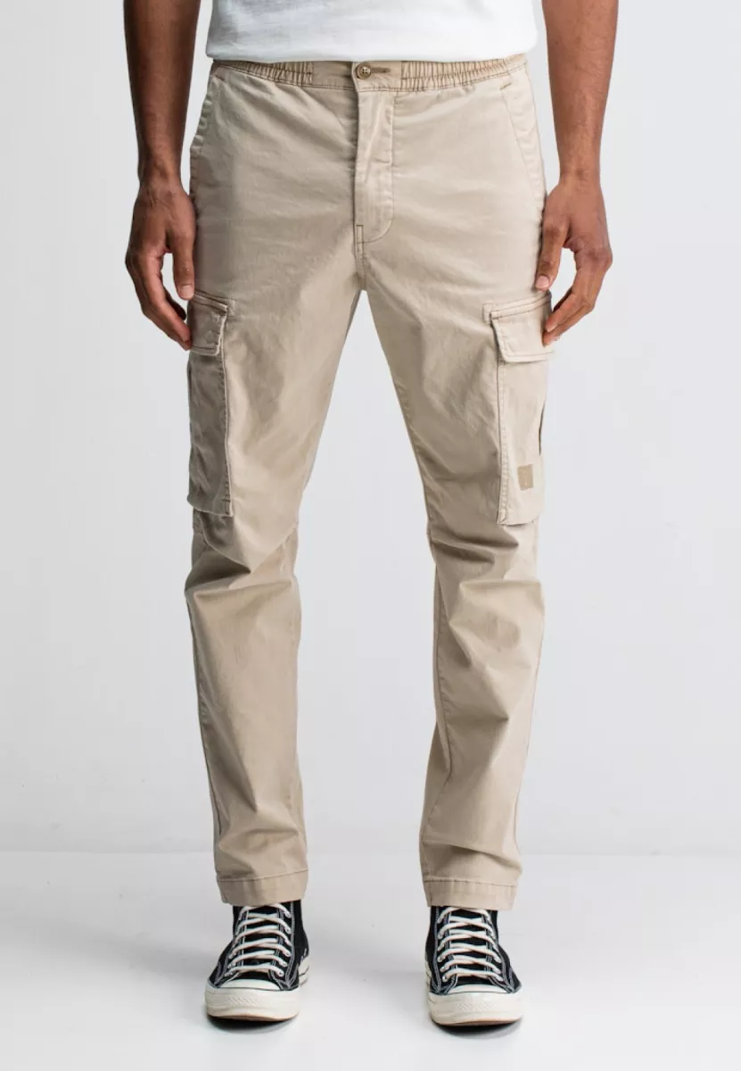 BUTCHER OF BLUE-Tristan Slim Sateen Cargo-M2521000-618 beige grey-CREME