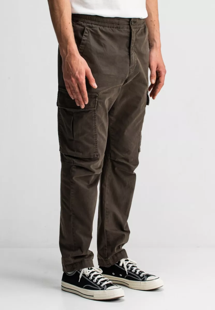 BUTCHER OF BLUE-Tristan Slim Sateen Cargo-M2521000-696 mocha brown-CREME
