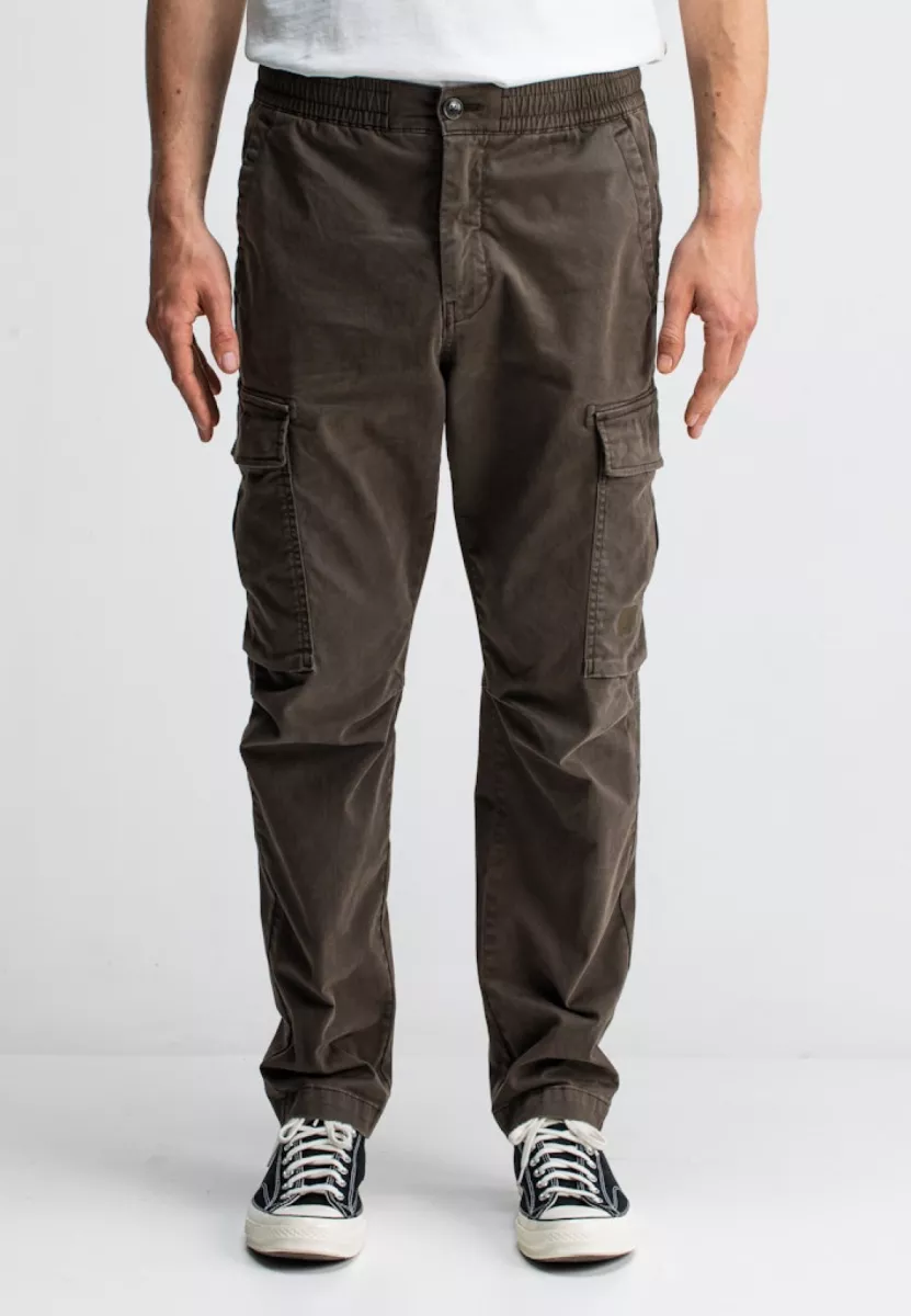 BUTCHER OF BLUE-Tristan Slim Sateen Cargo-M2521000-696 mocha brown-CREME