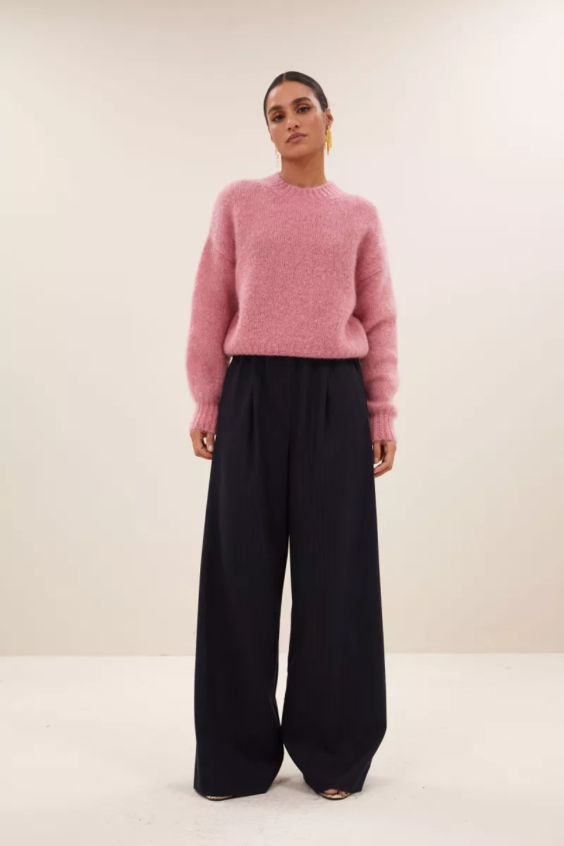 By-bar-Benji Pinstripe Pants-25518021-856 Midnight-BLUE
