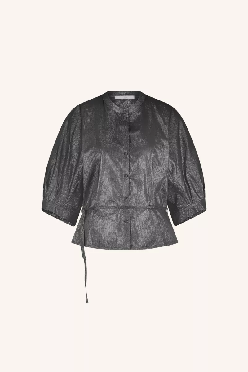 By-bar-Christi Silver Blouse-25512021-810 Silver-ZILVER GRIJS