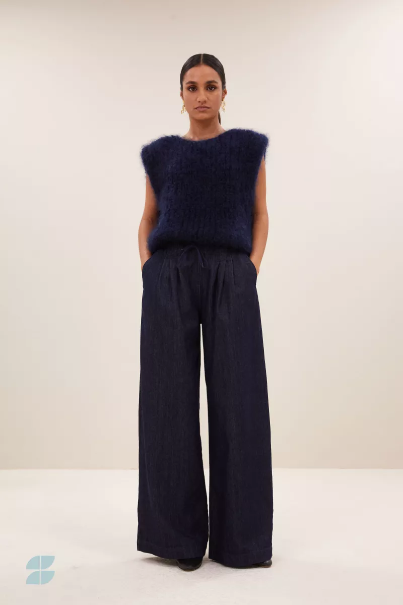 By-bar-Jaxx Stockholm Blue Pants-25518013-613 Dark Denim-JEANS