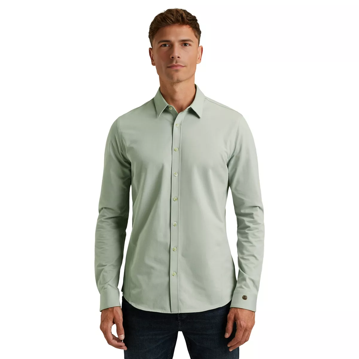 CAST IRON-LONG SLEEVE SHIRT Twill Jersey 2 t-CSI2508200-9040 Puritan gray-GRIJS