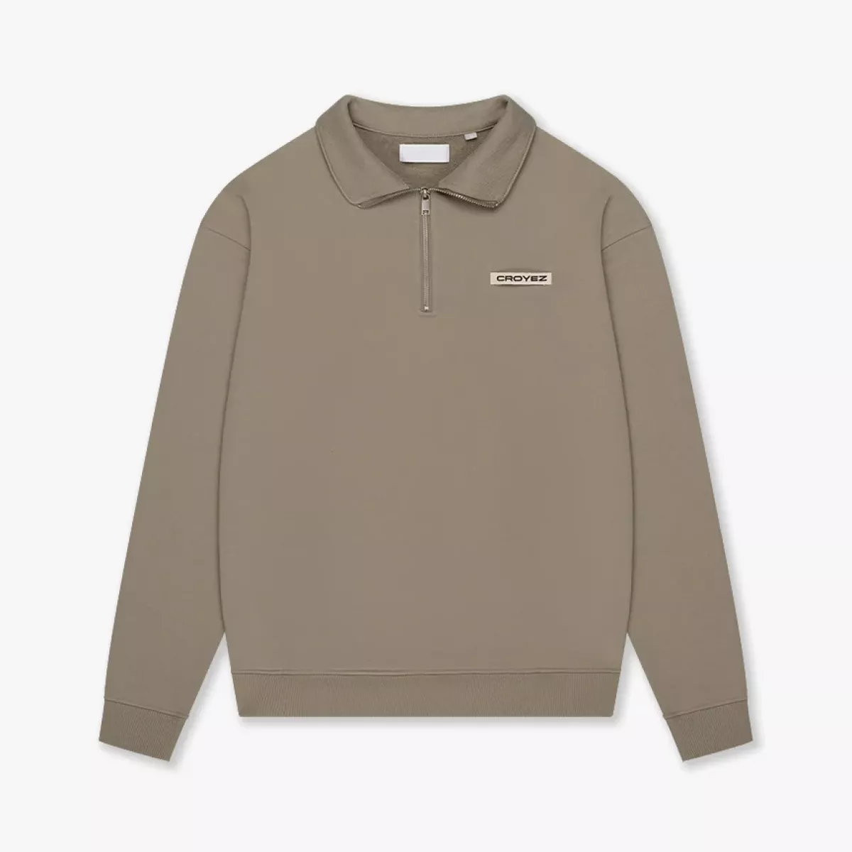 Croyez-Croyez etiquette half-zip sweater-CR2-PF25-02-2401 Dusty olive-OLIJF
