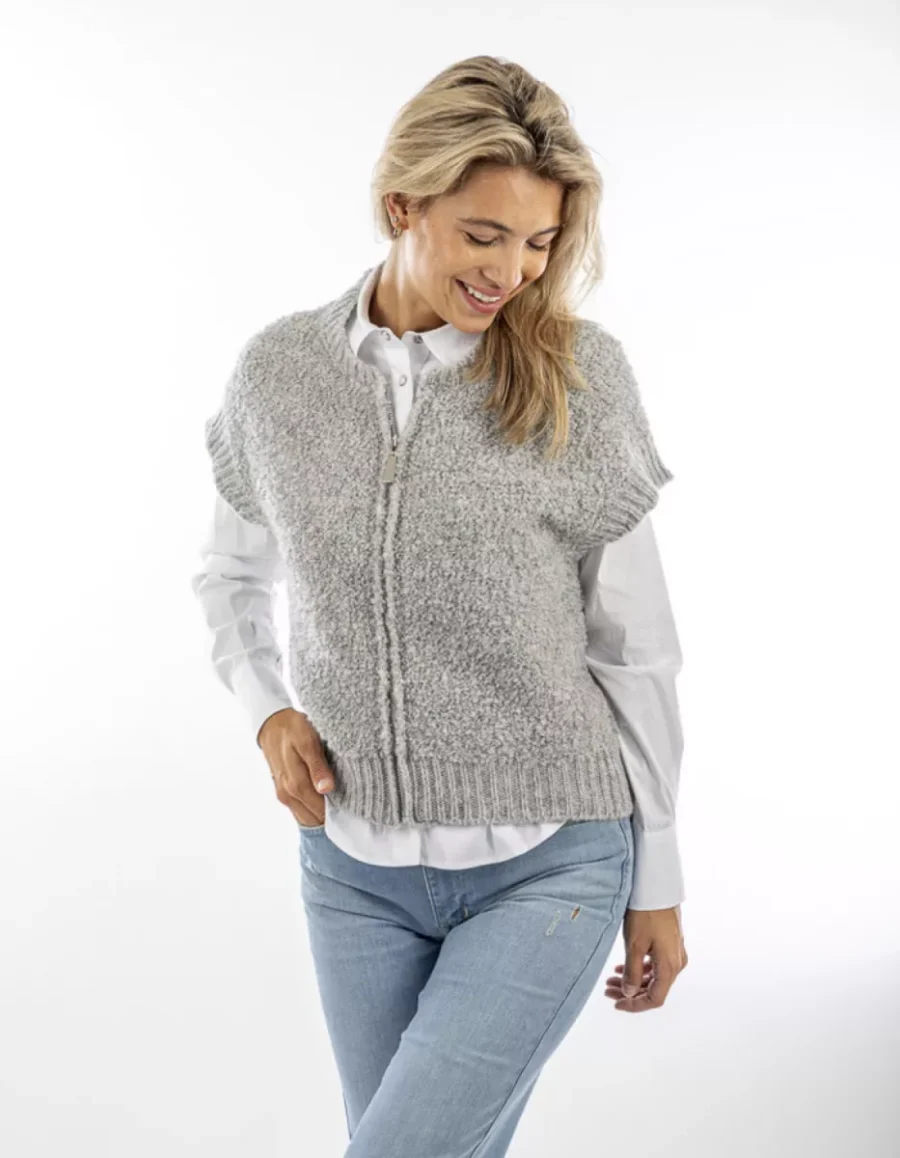 Due Amanti-Cardigan-Joisim-Grey-GRIJS