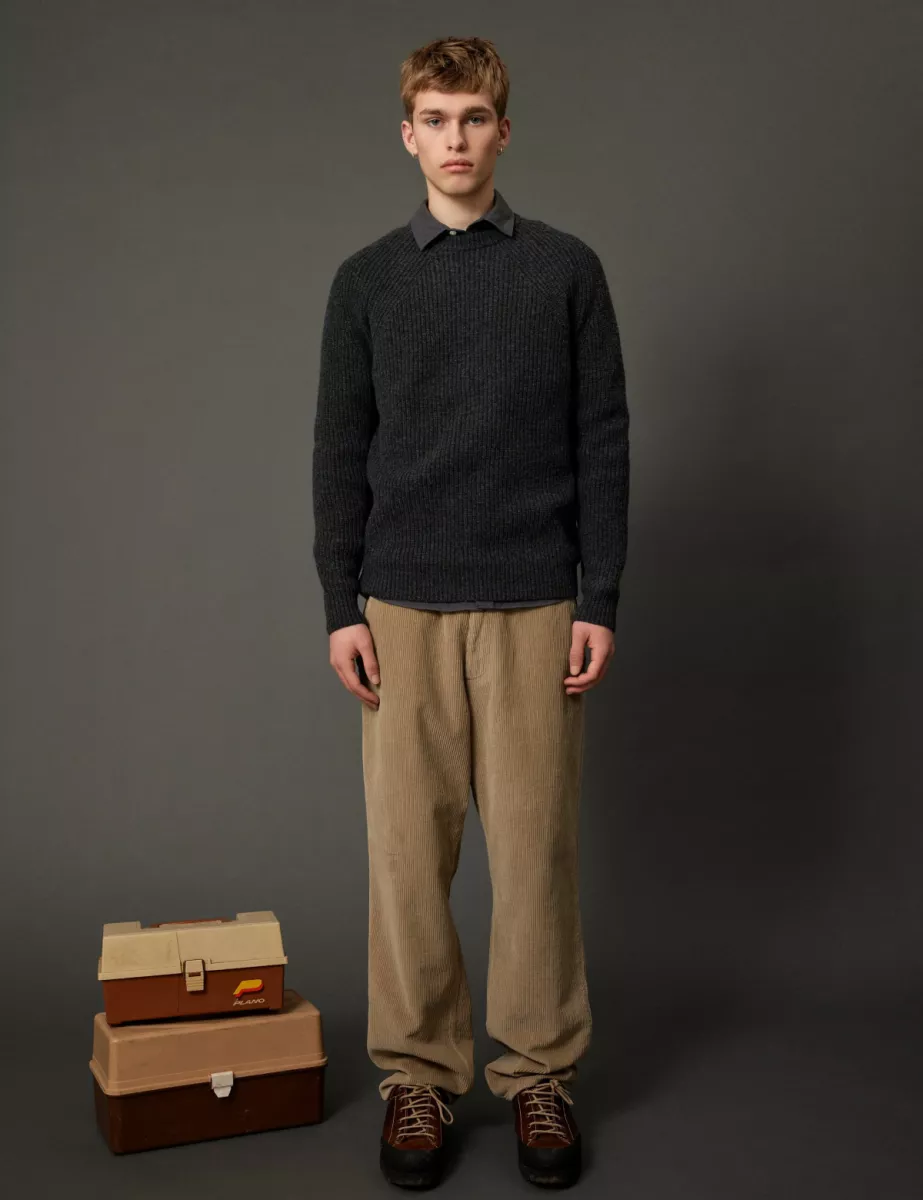 Foret-Delta wool knit-F7035-Dark grey melange-DONKER GRIJS/GRAFIET