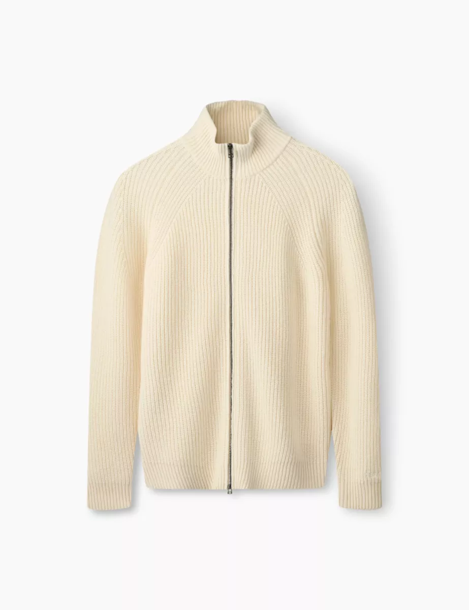 Foret-Delta wool zip knit-F7017-Cloud-WIT