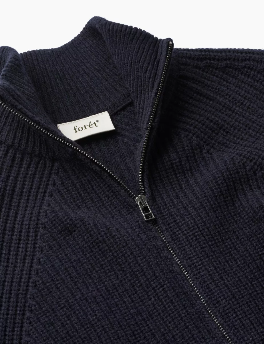 Foret-Delta wool zip knit-F7017-Navy-NAVY