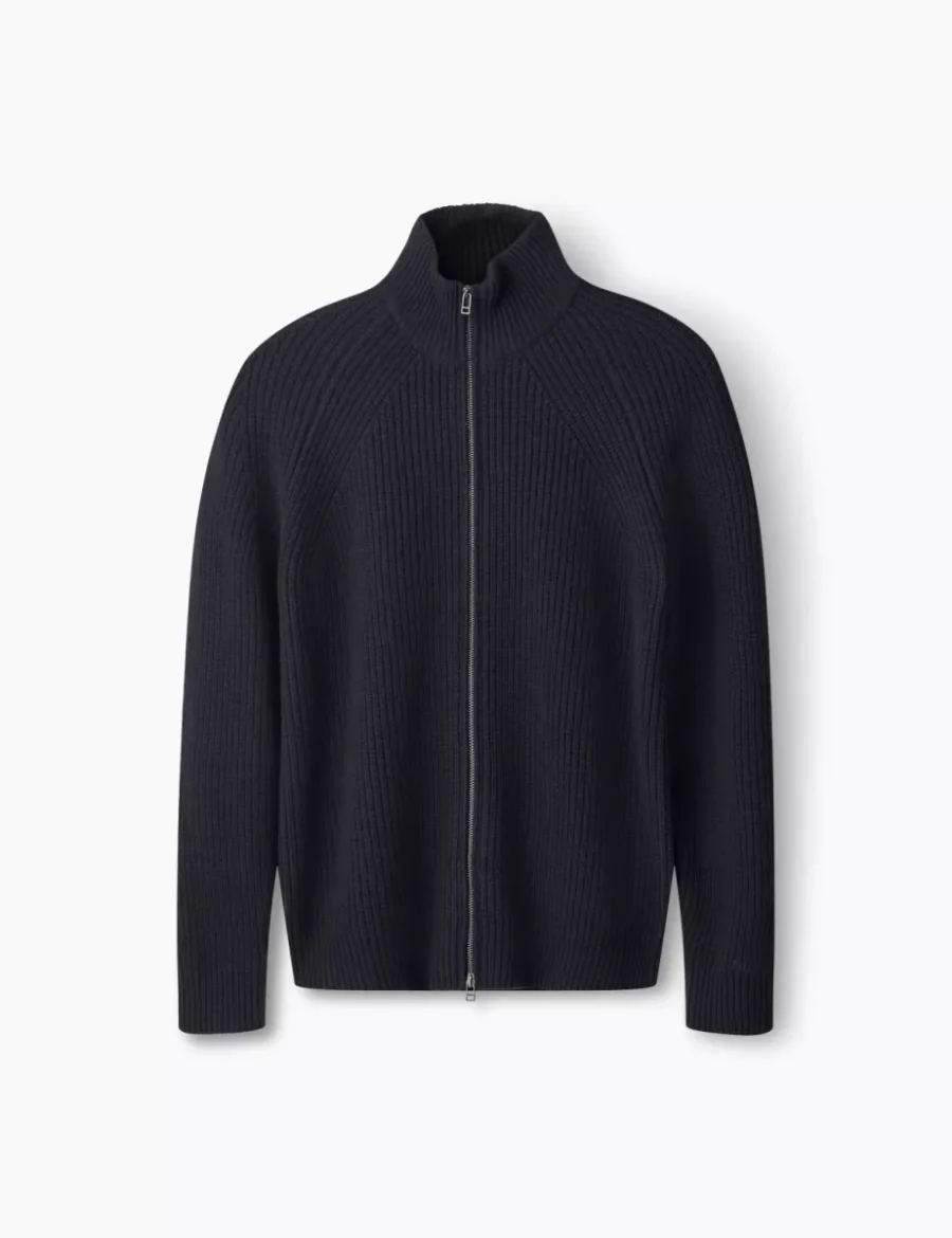 Foret-Delta wool zip knit-F7017-Navy-NAVY