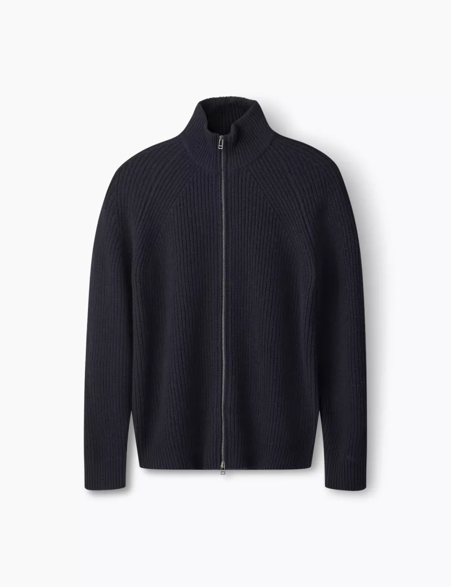 Foret-Delta wool zip knit-F7017-Navy-NAVY