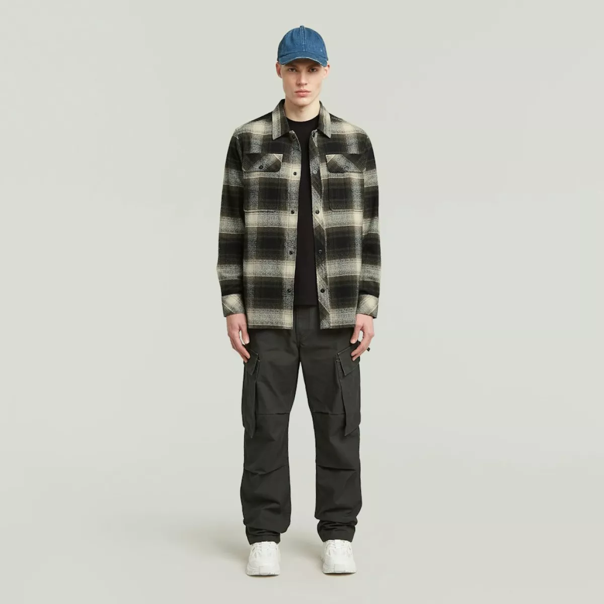 G-STAR-GPO overshirt-D25388-E074-H567 asfalt arthur check-GRIJS