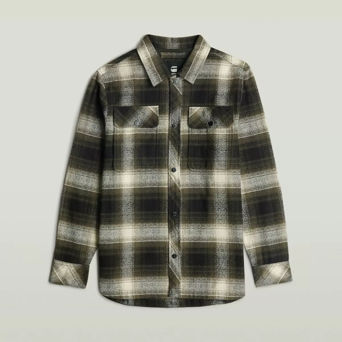G-STAR-GPO overshirt-D25388-E074-H567 asfalt arthur check-GRIJS