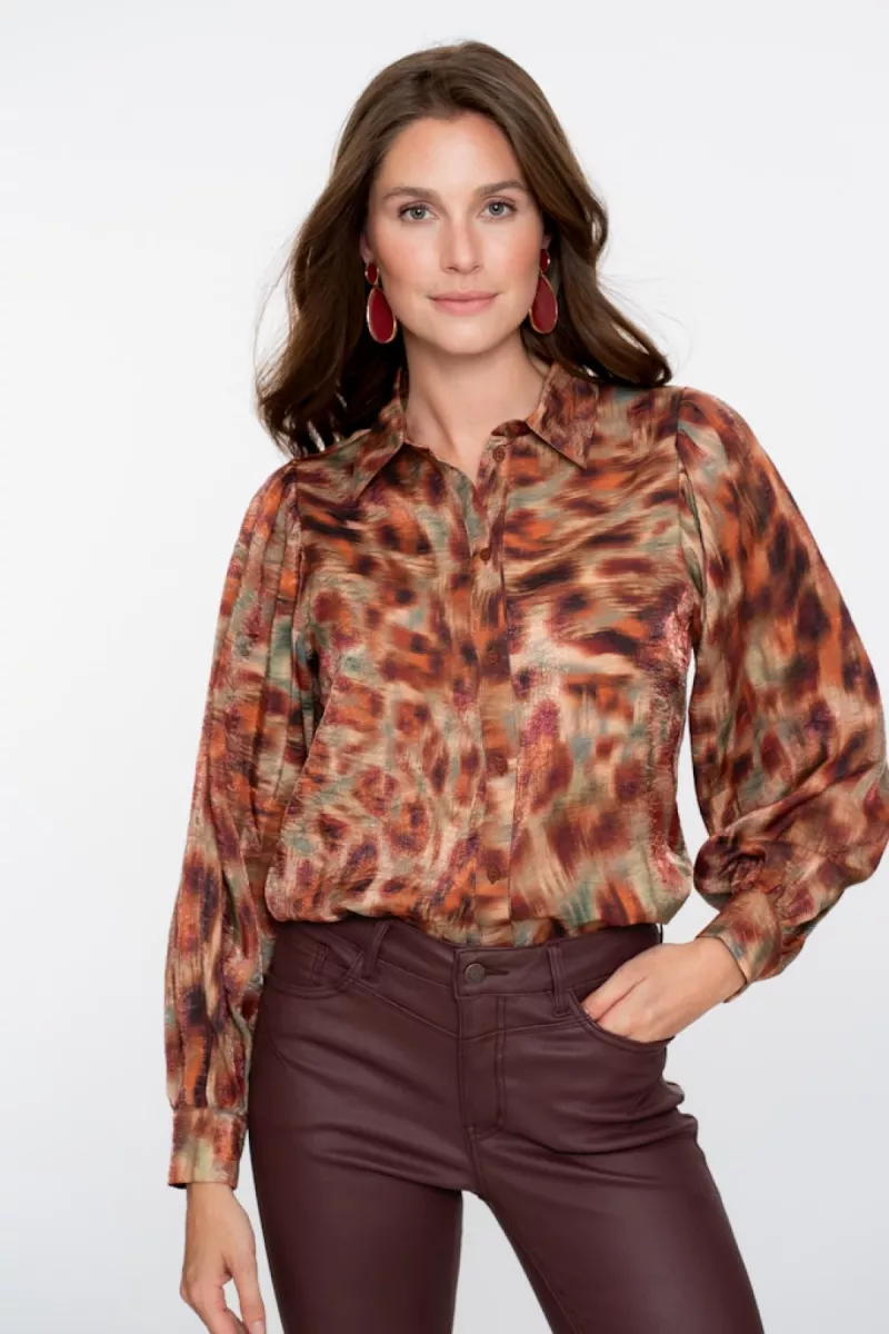 GEISHA-Blouse print-53656-20-775 brown/orange-ZAND