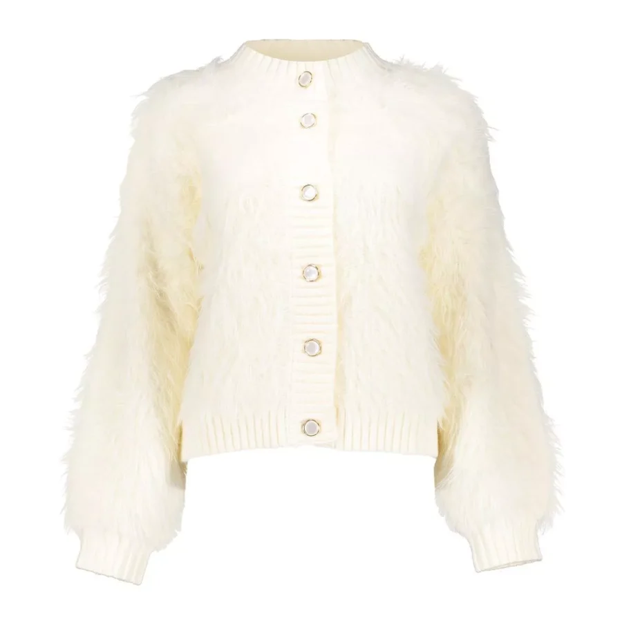 GEISHA-Cardigan furry-54500-10-10 off-white-OFF WHITE