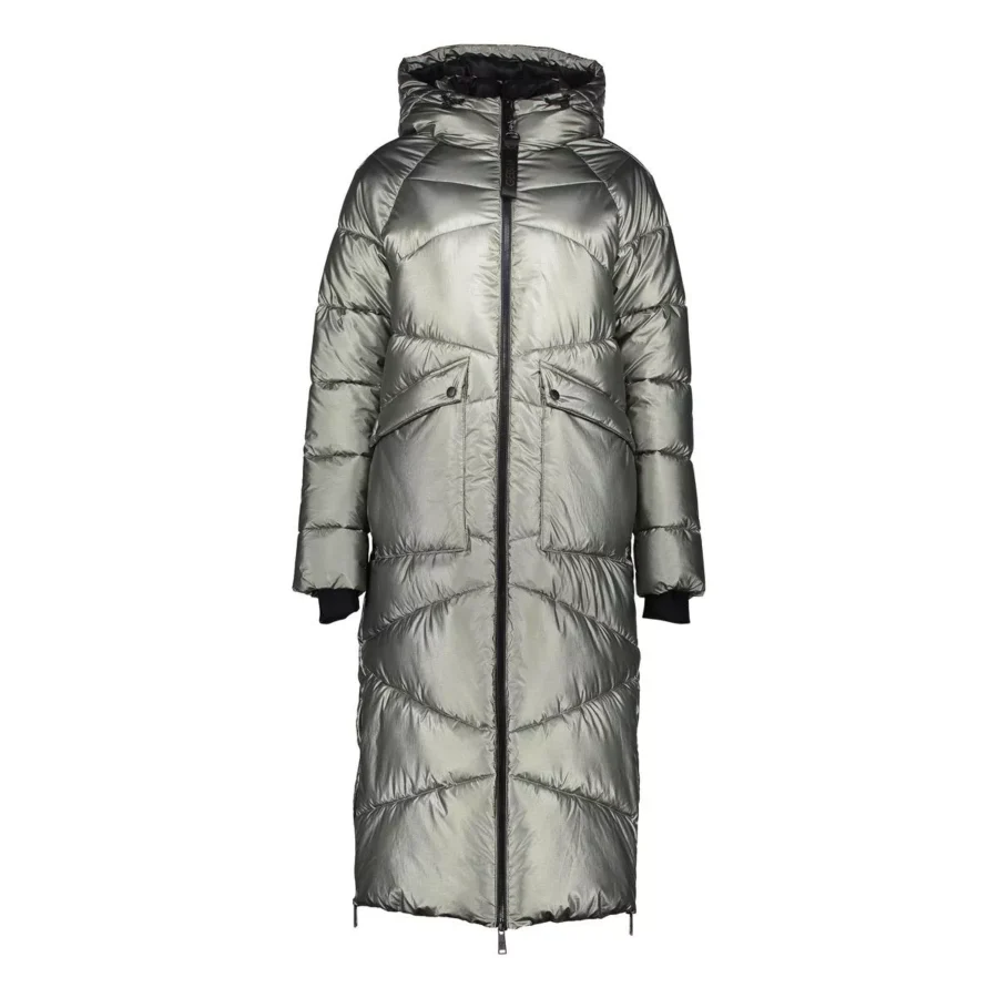 GEISHA-Jacket mettalic long-58522-12-3 soft green met-GROEN