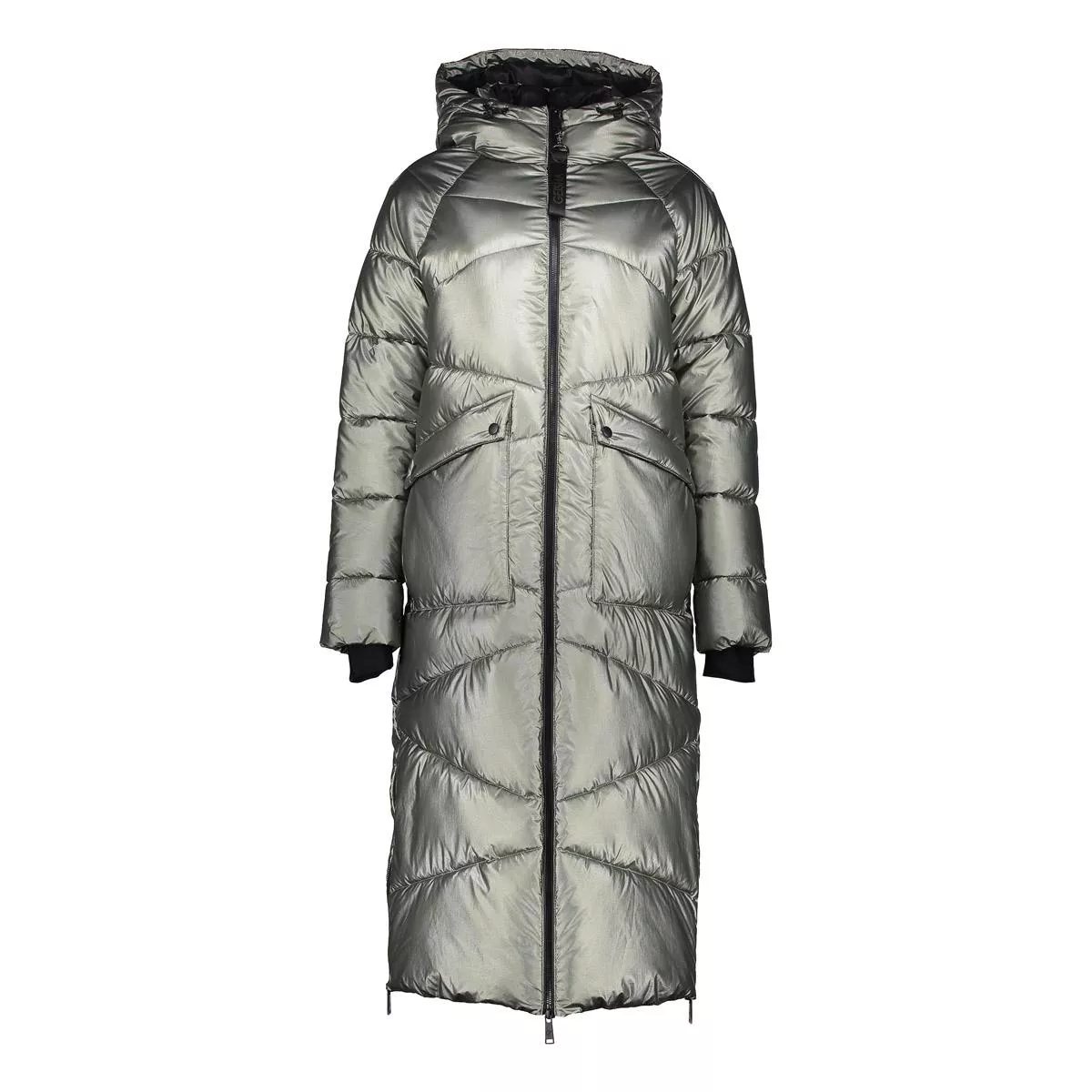 GEISHA-Jacket mettalic long-58522-12-3 soft green met-GROEN