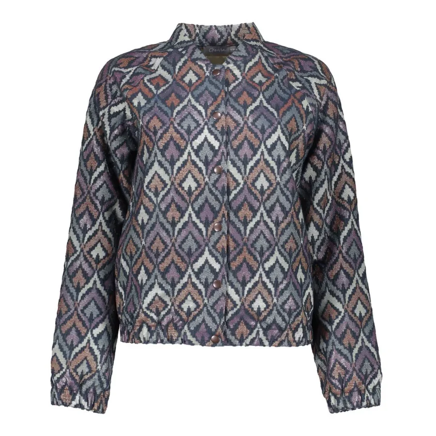 GEISHA-Jacket print-55710-20-625 blue-BLAUW