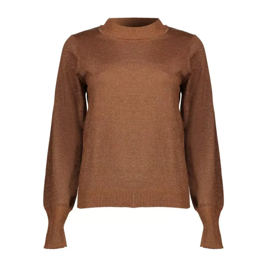 GEISHA-Pullover basic turtle lurex-54531-14-735 camel/copper-CAMEL