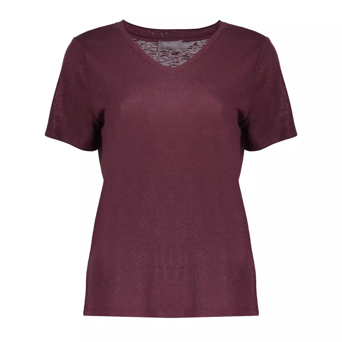 GEISHA-Top jersey with foil-52606-41-485 port-ROOD