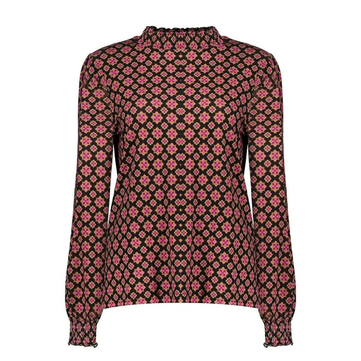 GEISHA-Top print-52535-20-999 black/pink-BLACK