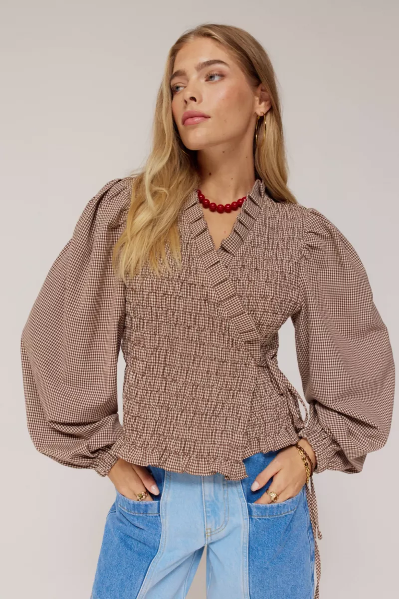 Harper & Yve-Debby-AW25P605-1020 Check Dark Fudge-BRUIN