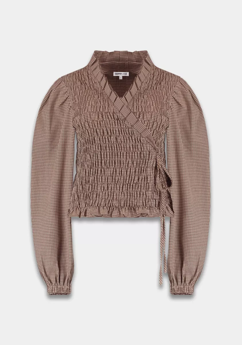 Harper & Yve-Debby-AW25P605-1020 Check Dark Fudge-BRUIN