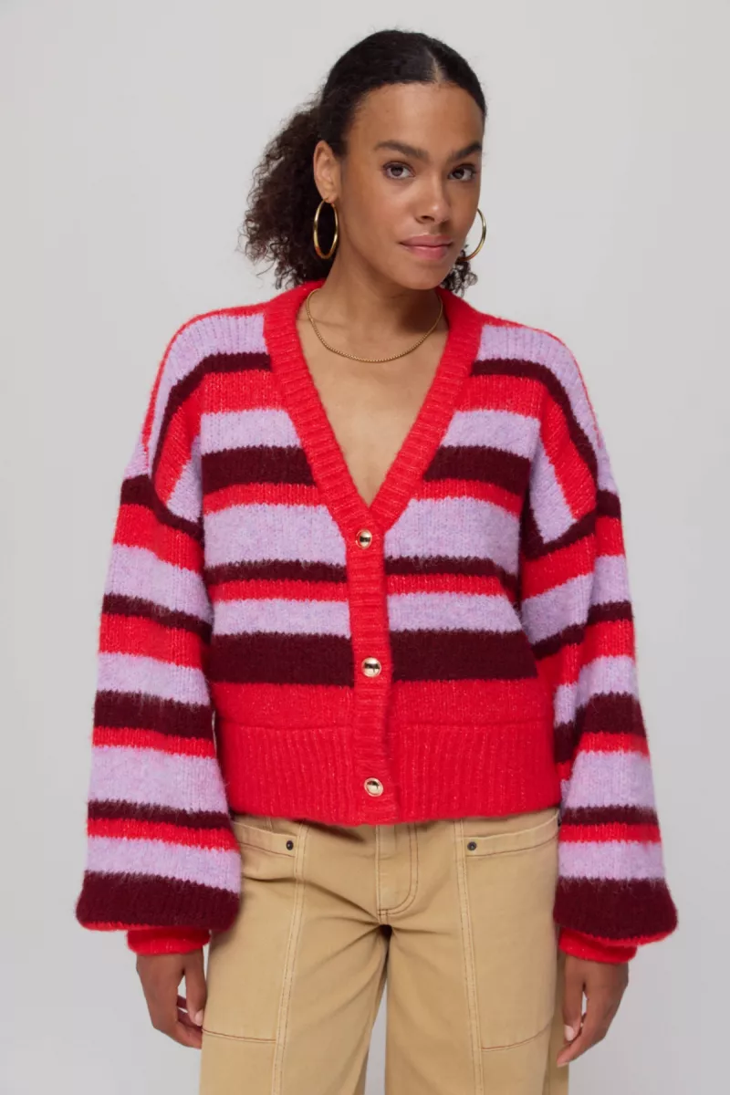 Harper & Yve-Noor-AW25W800-1263 Stripe Multi Lila Love-ROOD COMBINATIES