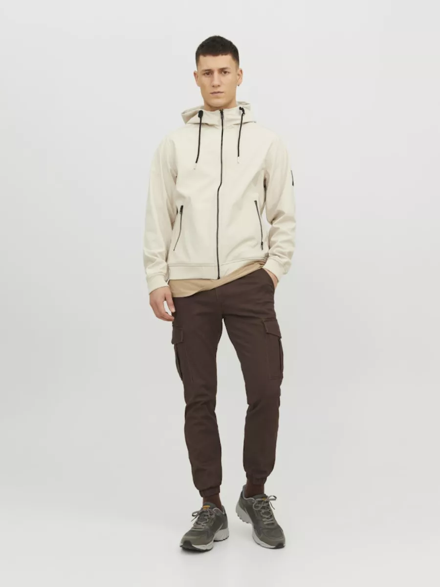 JACK & JONES-JJEBASIC SOFTSHELL HOOD NOOS-12236300-Moonbeam-ECRU