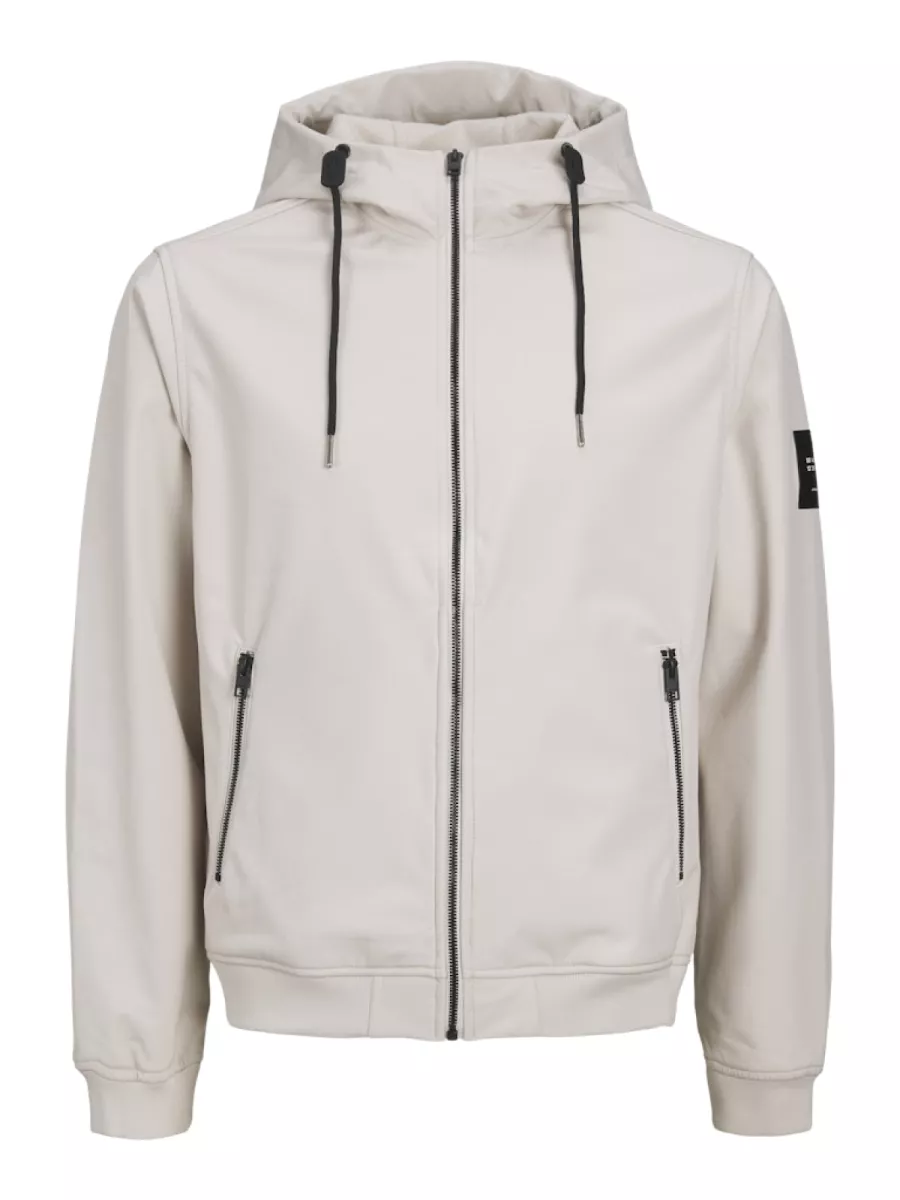 JACK & JONES-JJEBASIC SOFTSHELL HOOD NOOS-12236300-Moonbeam-ECRU
