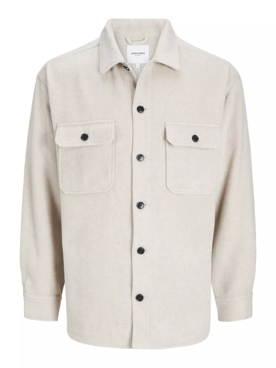 JACK & JONES-JJEBRADLEY OLLIE OVERSHIRT LS NOOS-12257199-Peyote-ZAND