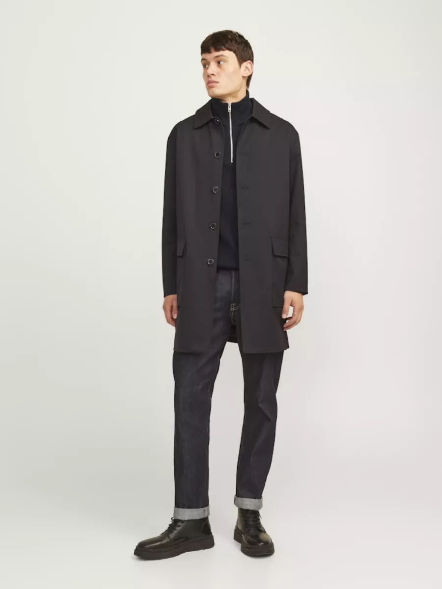 JACK & JONES-JJEPERFECT KNIT HALF ZIP SN-12257773-Black-BLACK