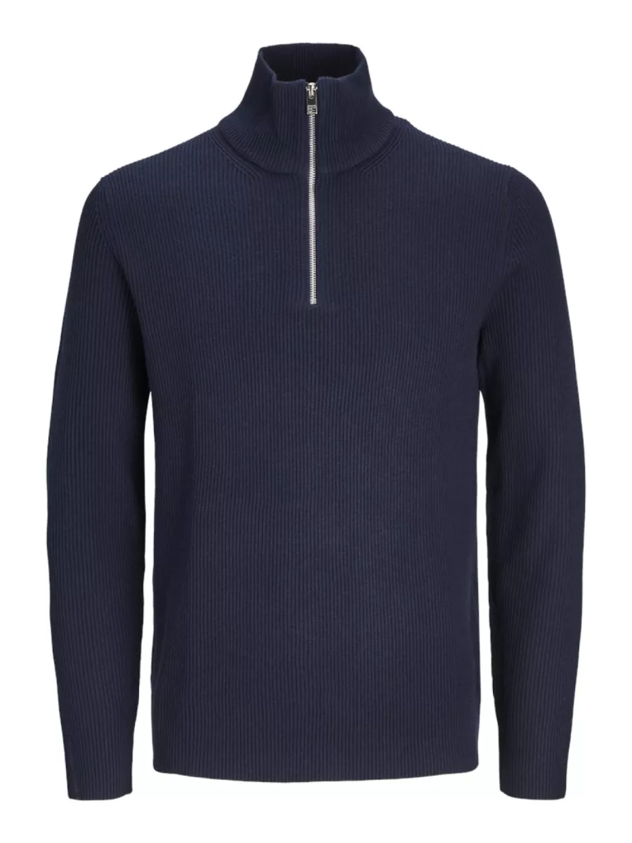 JACK & JONES-JJEPERFECT KNIT HALF ZIP SN-12257773-Sky captain-NAVY