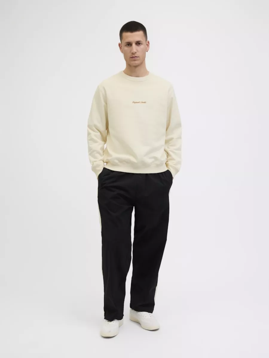 JACK & JONES-JORNORREBRO EMB SWEAT CREW NOOS-12282893-Antique White-WIT