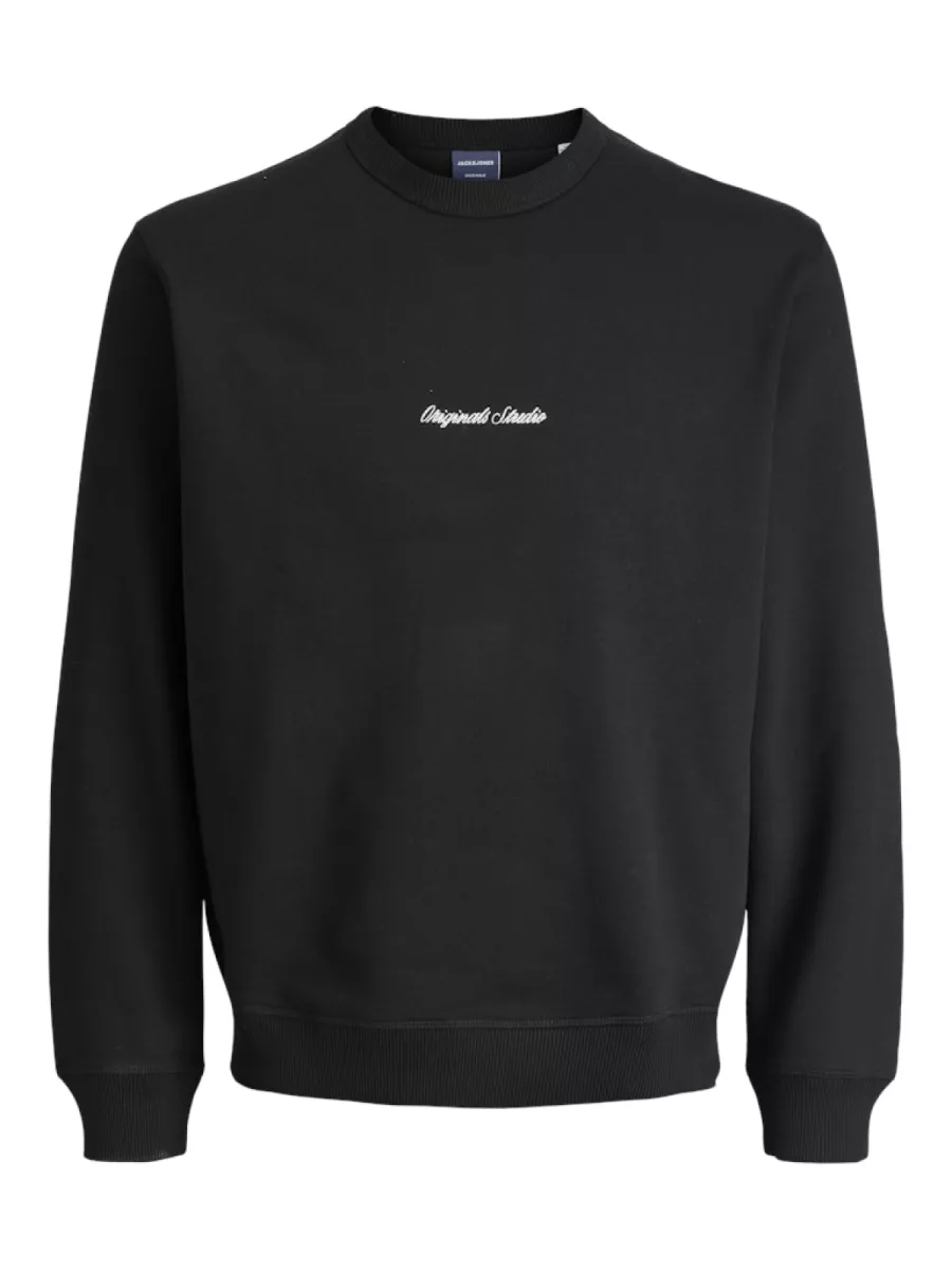 JACK & JONES-JORNORREBRO EMB SWEAT CREW NOOS-12282893-Black-BLACK