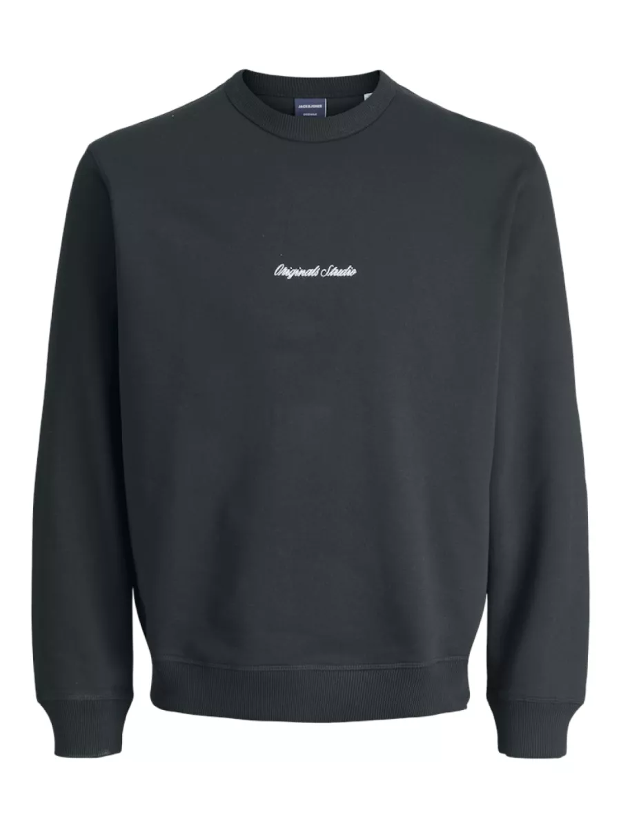 JACK & JONES-JORNORREBRO EMB SWEAT CREW NOOS-12282893-Forest River-GROEN