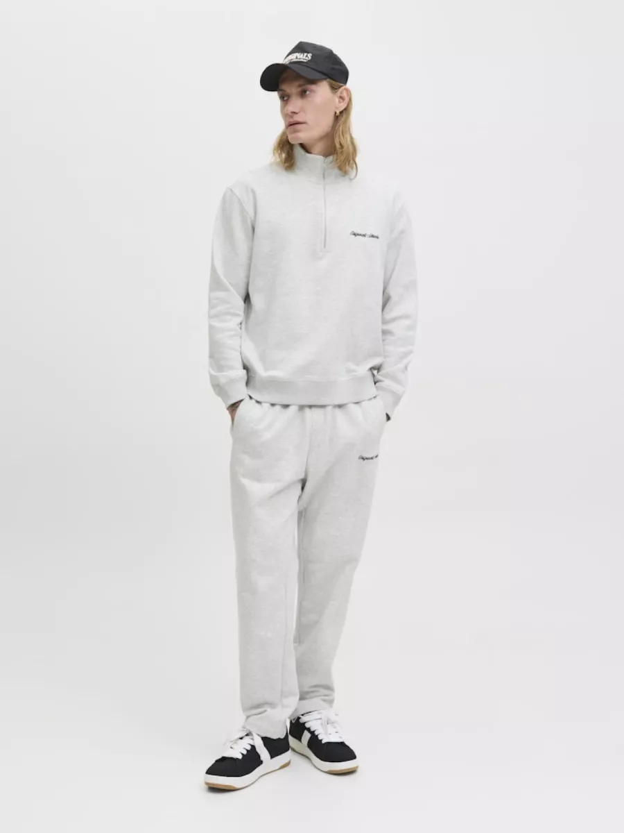JACK & JONES-JORNORREBRO EMB SWEAT HIGH NECK SN-12282899-White Melange-WIT