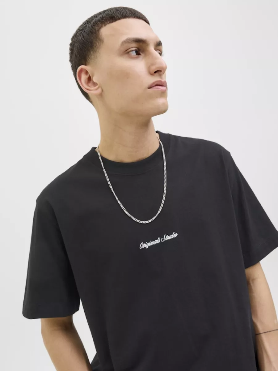 JACK & JONES-JORNORREBRO EMB TEE SS CREW NECK NO-12282892-Black-BLACK