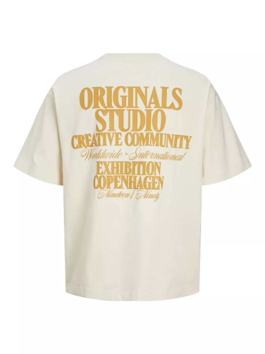 JACK & JONES-JORROXBURY TYPE TEE SS CREW NECK-12265826-Antique white-OFF WHITE
